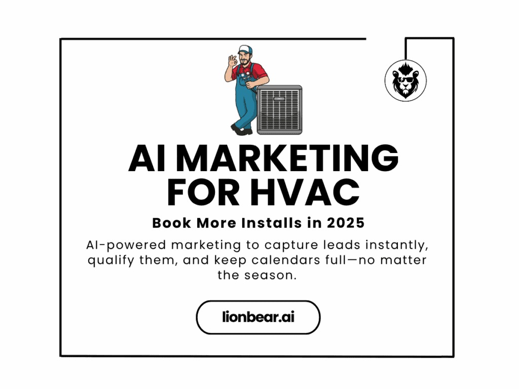 AI marketing automation for HVAC contractors capturing leads and booking more installs Caption: More installs. Less hassle. With AI marketing.