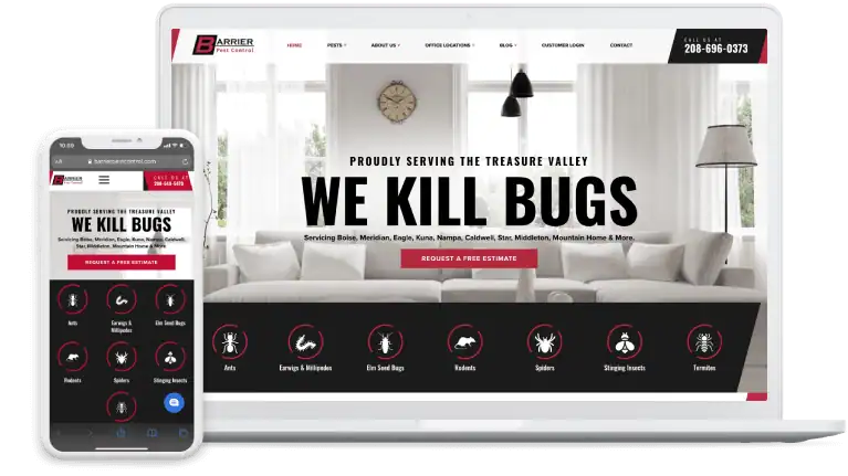 AI pest control website converting visitors into service calls and inspections