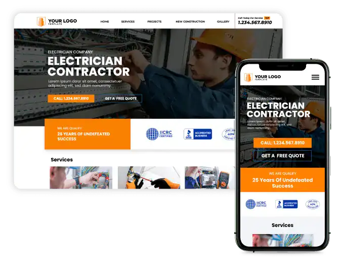 AI electrician website converting leads into service calls and installs