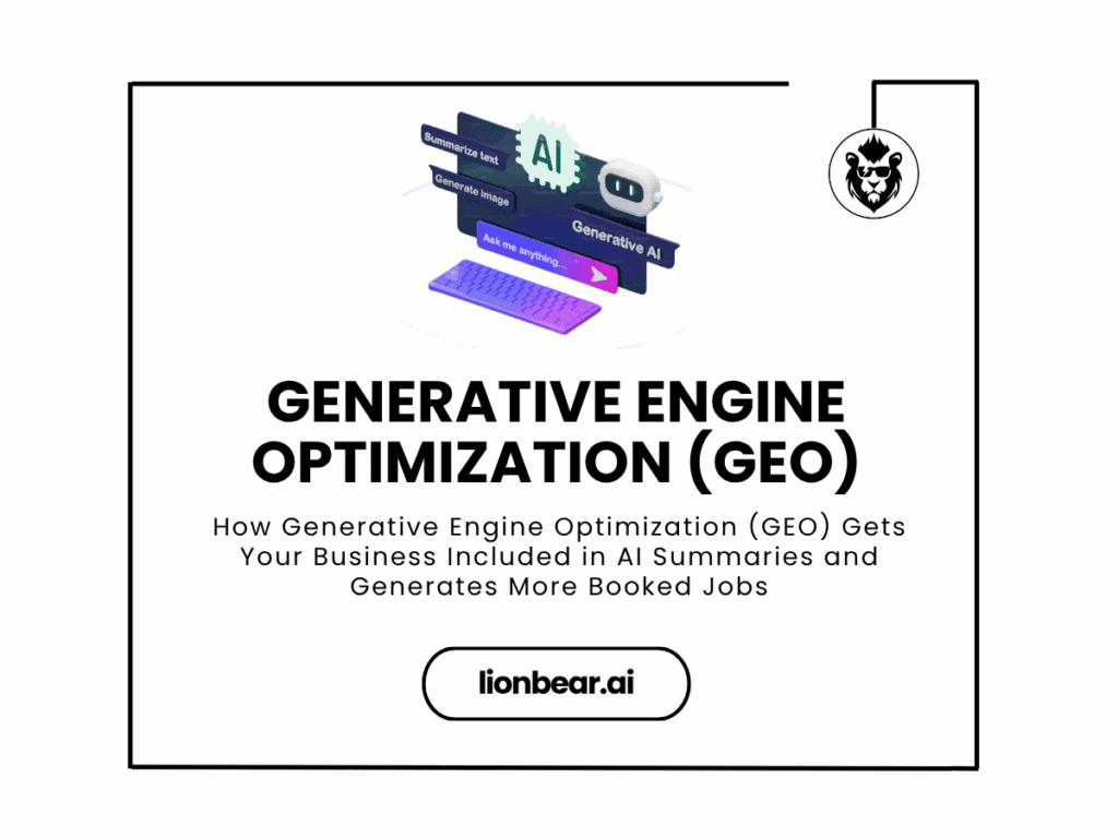 Generative Engine Optimization concept showing AI summary including business citation
