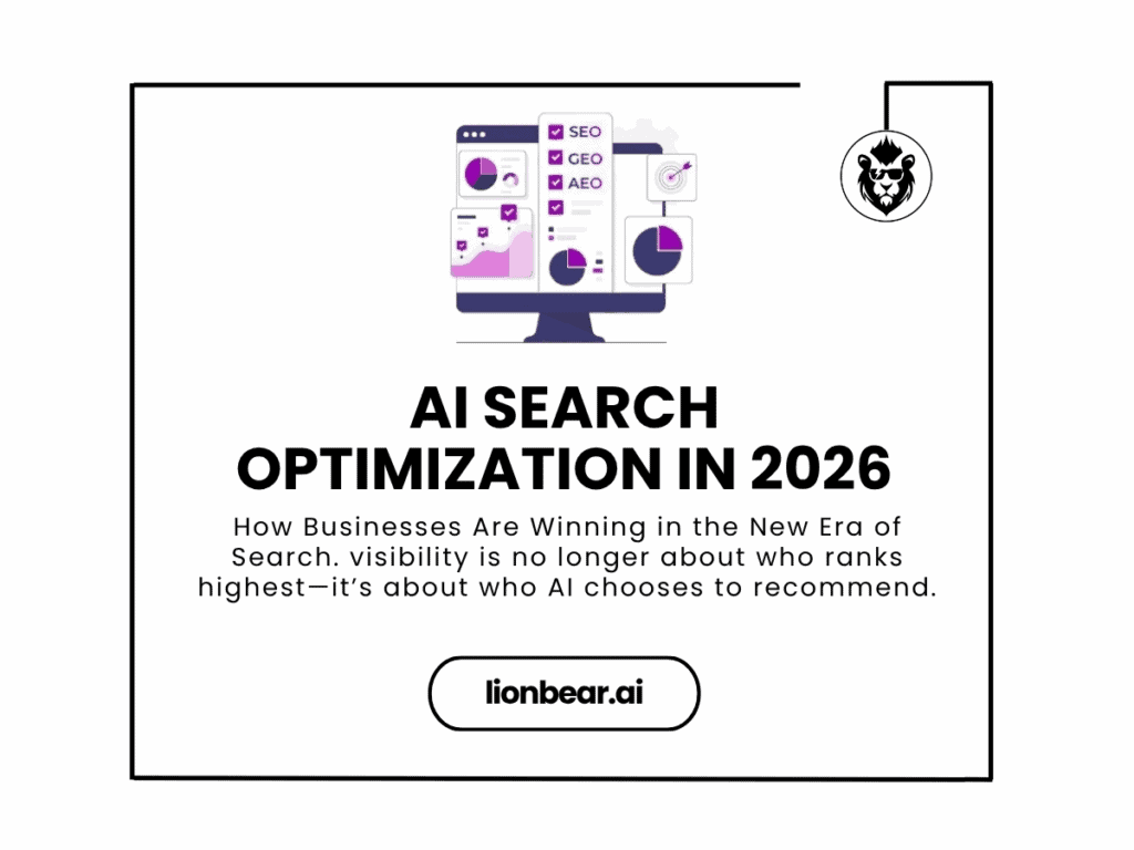 AI Search Optimization concept showing business featured in generative AI results