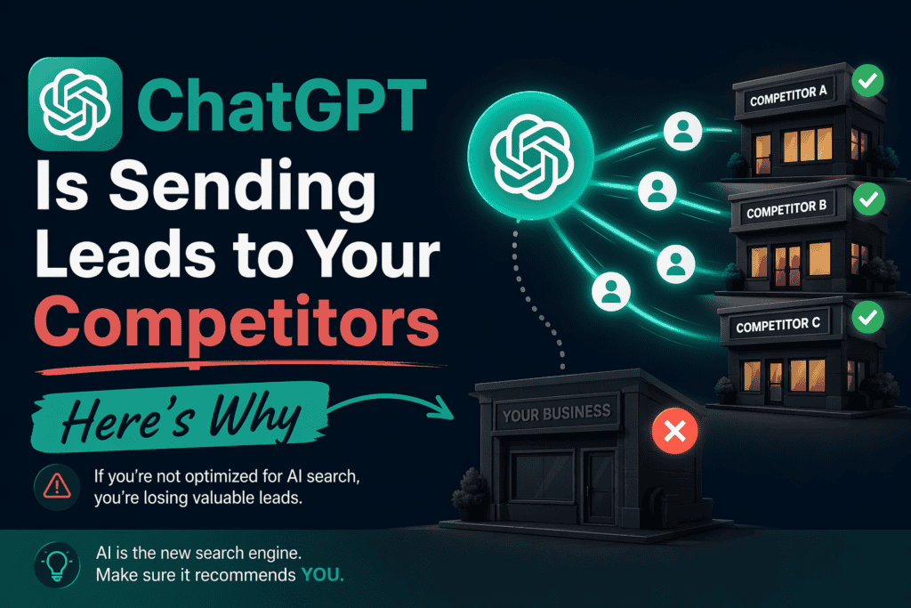 ChatGPT sending leads to competitors instead of your business illustration