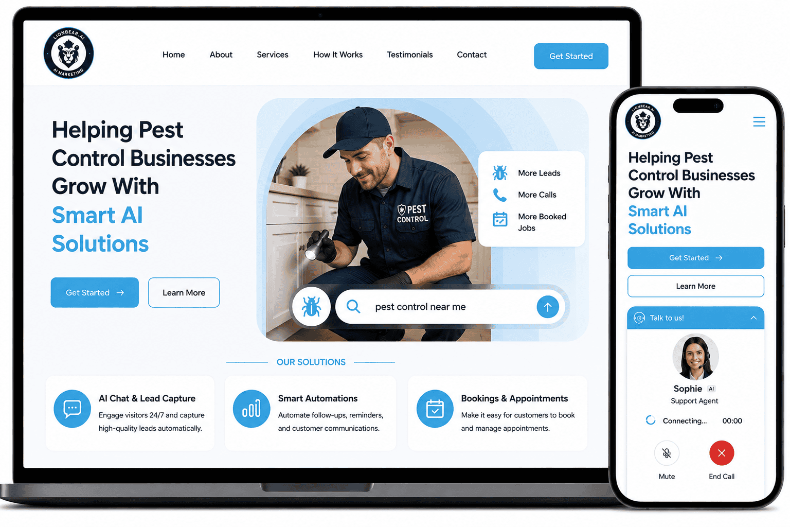 AI Websites for Pest Control Companies — LionBear.ai