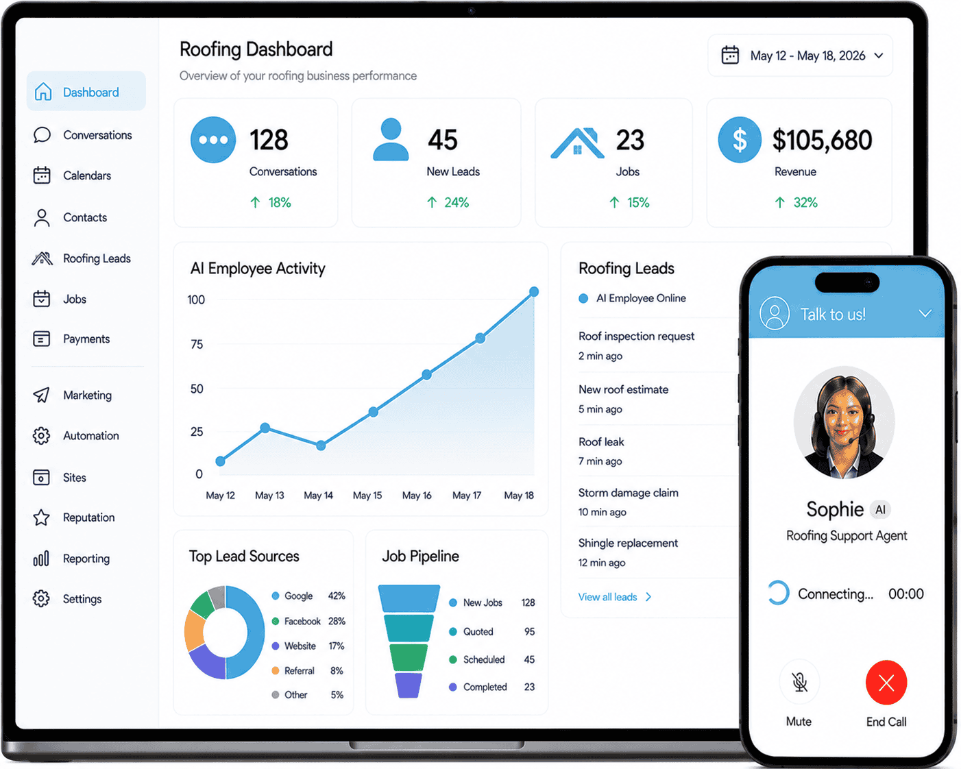 AI Marketing Software for Roofing Companies — LionBear.ai