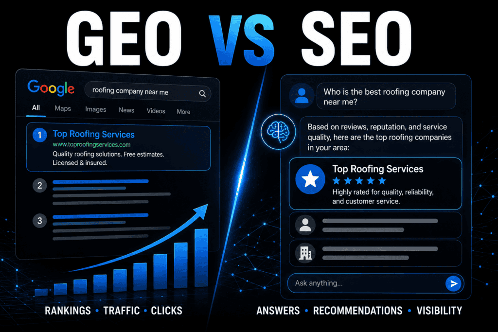 GEO vs SEO comparison for local businesses